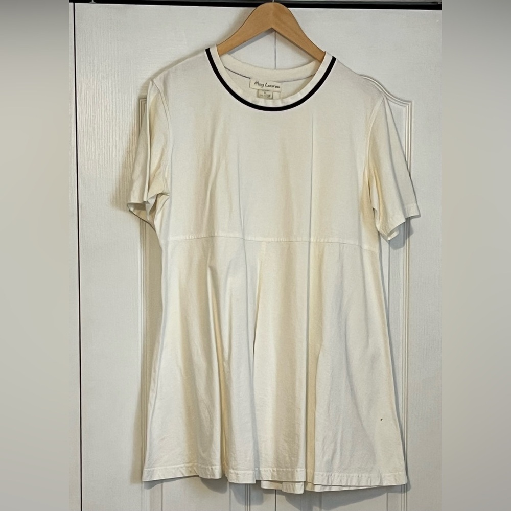 Meg Lauren Cream Cotton Maternity Dress USA - Picture 2 of 5